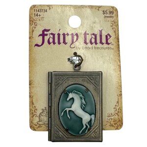 Fairy Tale by Bead Treasures Unicorn Cameo Photo Book Locket Pendant Fantasy